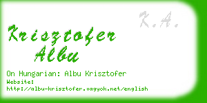 krisztofer albu business card